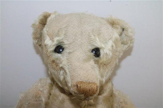 An early Steiff teddy bear, blank button c.1904, 16in.